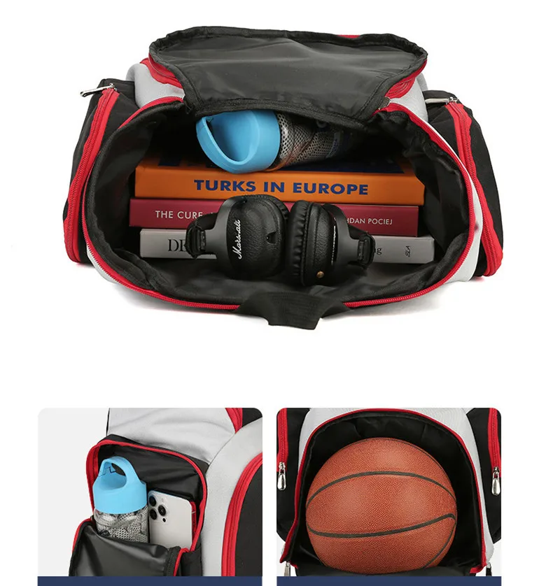 Fengdong cool school bags for teenage boys university student large sport football bag high school backpack boy soccer backpack