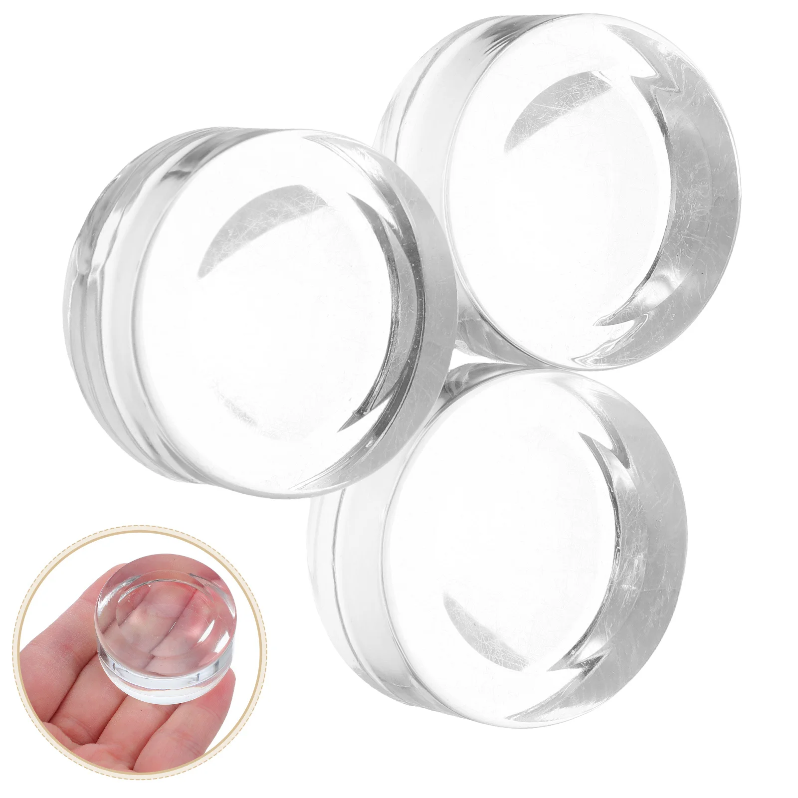 

3Pcs Crystal Sphere Display Stand Clear Concave Holder Stable Base for Round Crystal Balls Home Decoration Office Display