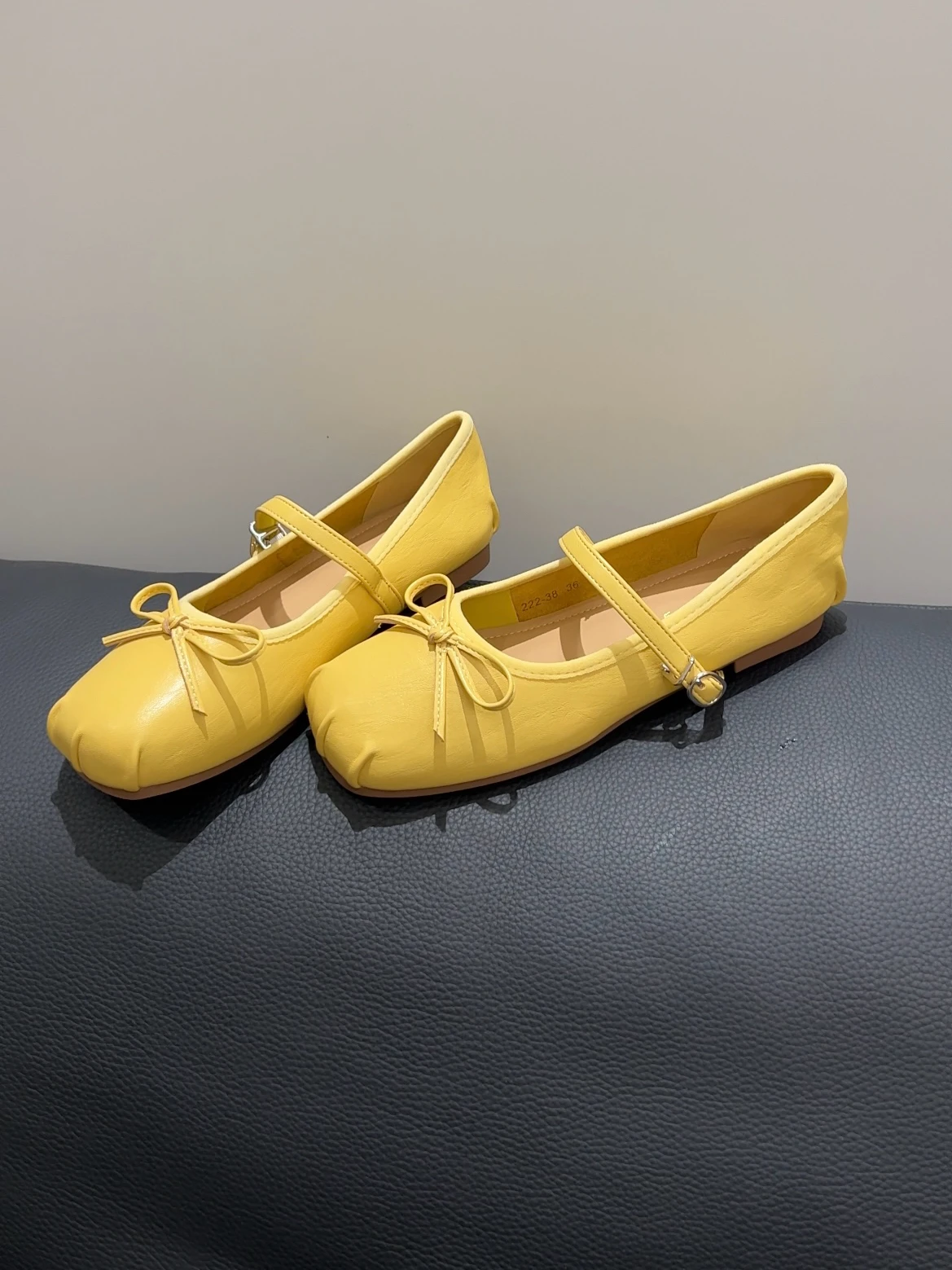 2026-new-style-flat-bottom-soft-leather-square-head-ballet-shoes-knot-slip-on-women's-shoes-yellow-fashionable-casu
