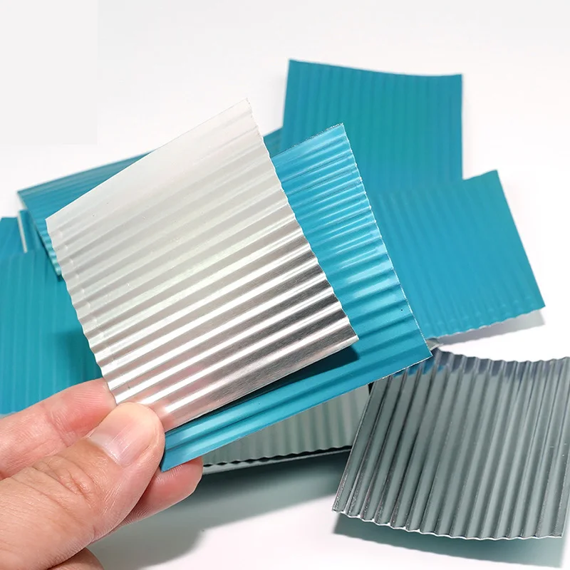 Arkusz aluminiowy falisty 5x5cm, ręcznie robione zestawy modelarskie, stół do piasku, DIY, fabryka, akcesoria do płytek bram rolowanych, 3 szt./5 szt.