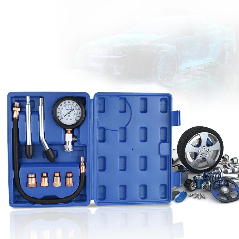 Automotive Pressure Gauge Gasoline Petrol Engine Engine Cylinder Automobile 0-300psi Tester Compress Test Tester Gas Kit Auto