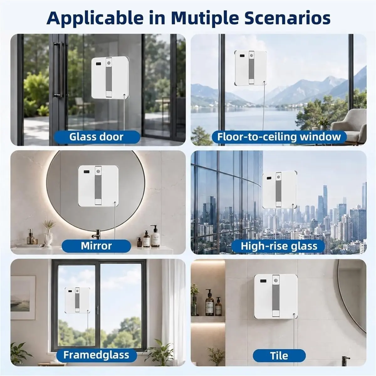 Multi-use Gear 12 Pack Replacement Mop Pads for WINBOT MINI2 Window Cleaning Robot, Washable & Reusable Microfiber Mop