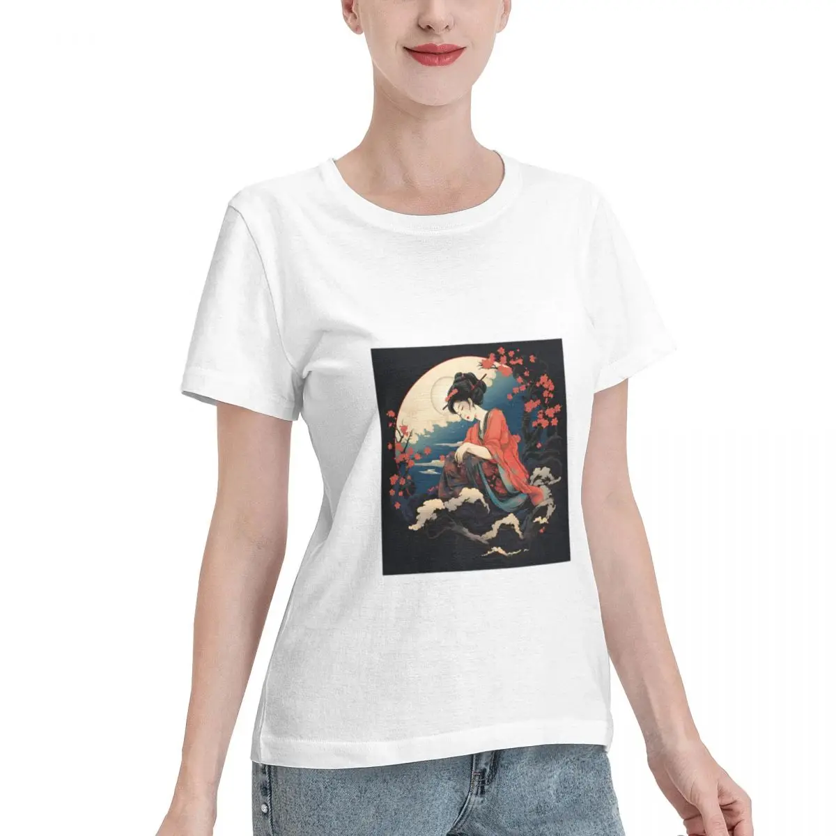 Great Deal Geisha As Philosopher Of Her Time Women's T-shirt Sweet Korean Fashion Top