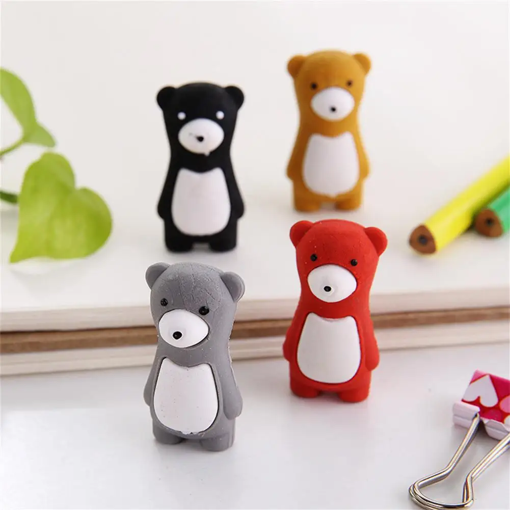 1 Máy Tính Dễ Thương Bút Chì Tẩy Hoạt Hình Đứng Gấu Hình Mới Lạ Tẩy Dành Cho Trẻ Em Học Tập Văn Phòng Sinh Viên Văn Phòng Phẩm