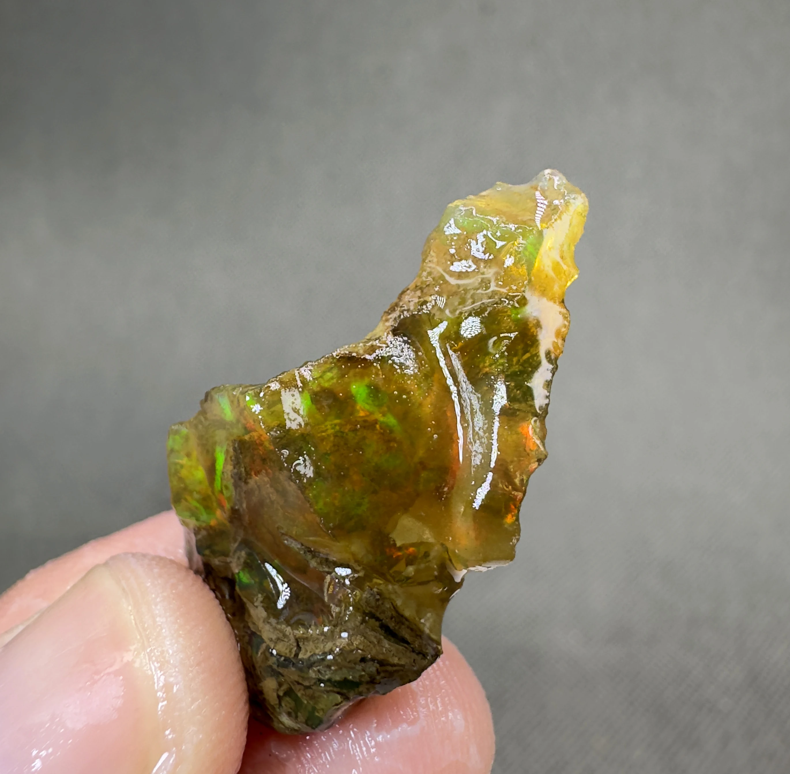 

4 g Natural rare color Ethiopia water Opal gem mineral specimen + healing quartz crystals and stones rock gemstone