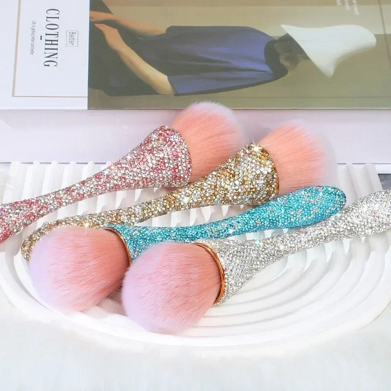 

Professionals Nails Art Brush Luxurious Glitter Handle Nail Brush Dust Cleaning Make Up Brush Manicure Accessories Tools Ongles