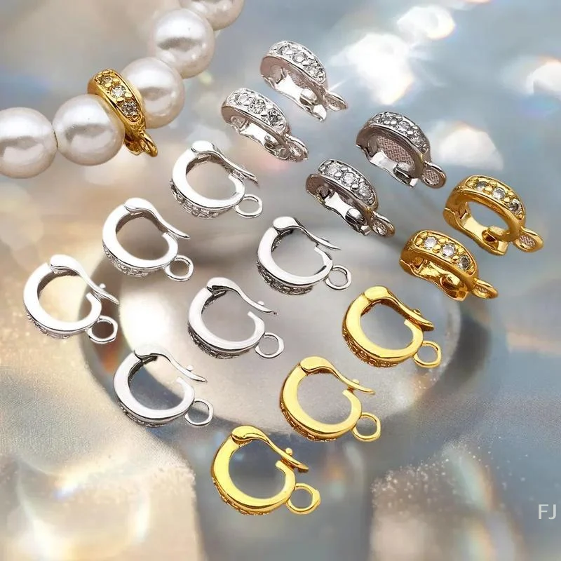 

[YU] Copper Plated Genuine Golden Thick Silvery White Golden Melon Seed Buckle Pendant Buckle, DIY Jewelry Making Accessories