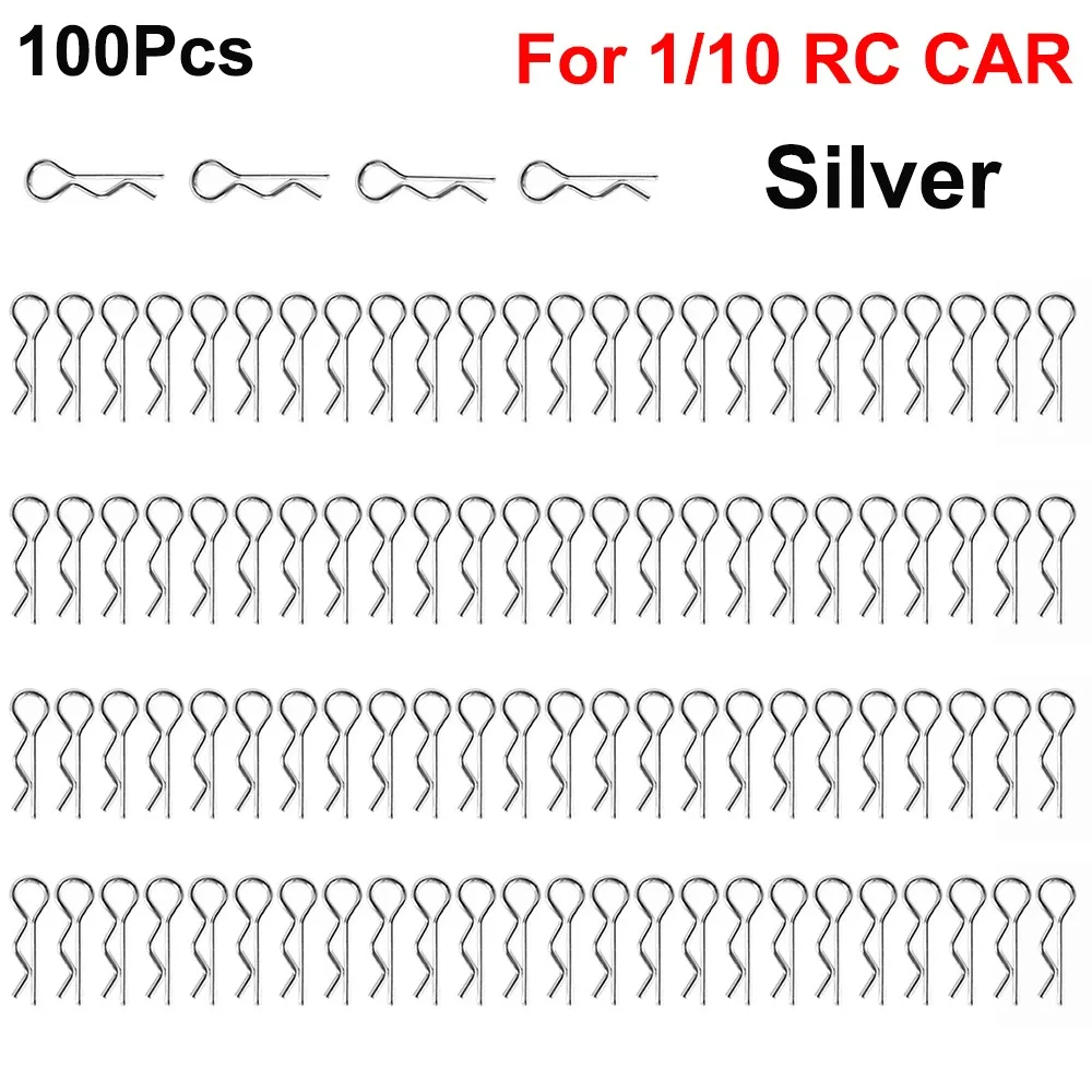 

New 1/8 1/10 RC Body Clips R Type Wave Shape R Buckles Metal R-Clips RC Cars Parts