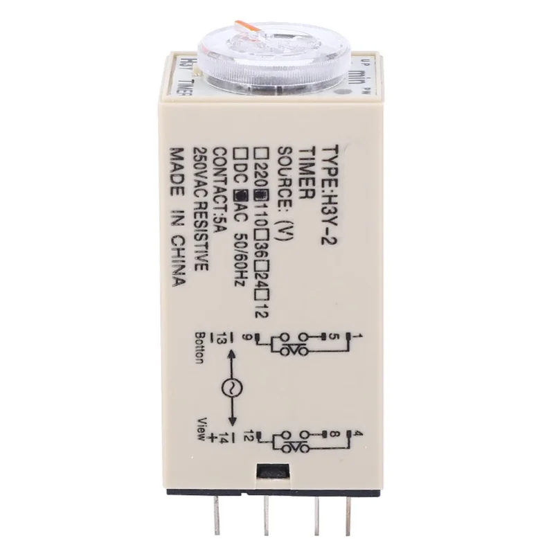 H3Y-2 Time Relay Power On Delay Timer 0-3M Minute 8 Pin 24V 110V 220V