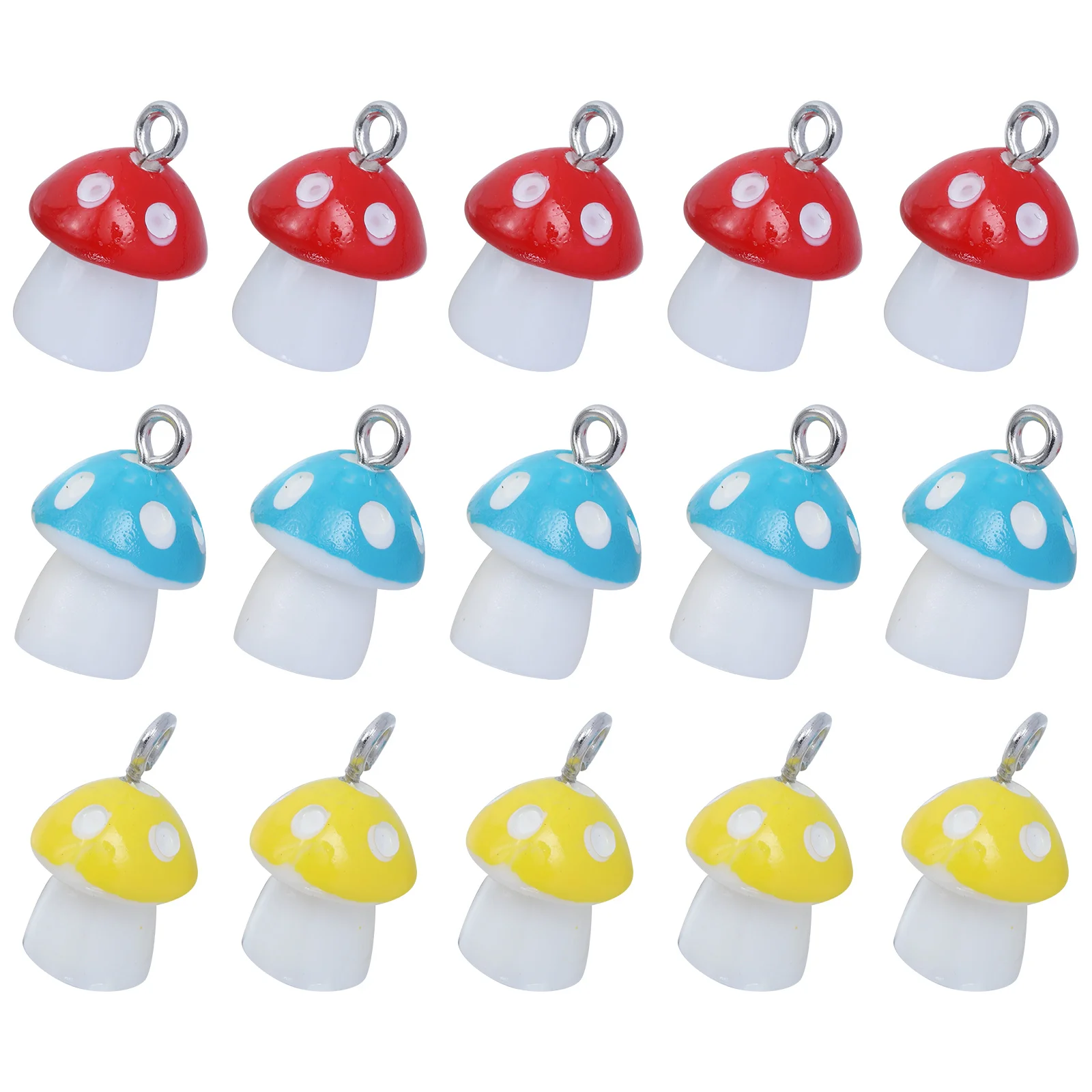 

15Pcs Multicolor Mushroom Pendant Charms Jewelry Making Supplies DIY Earrings Necklace Key Chain Phone Lanyard Crafting
