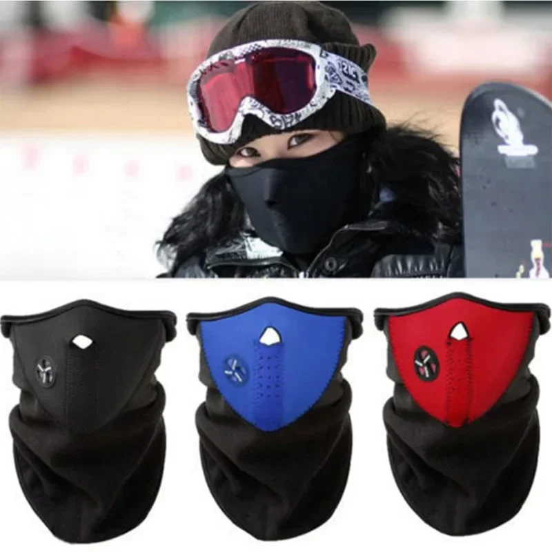 Winter Motorcycle Fleece Thermal Face Mask Balaclava Windproof Keep Warm Riding Face Shield Winter Outdoor Sports Masks