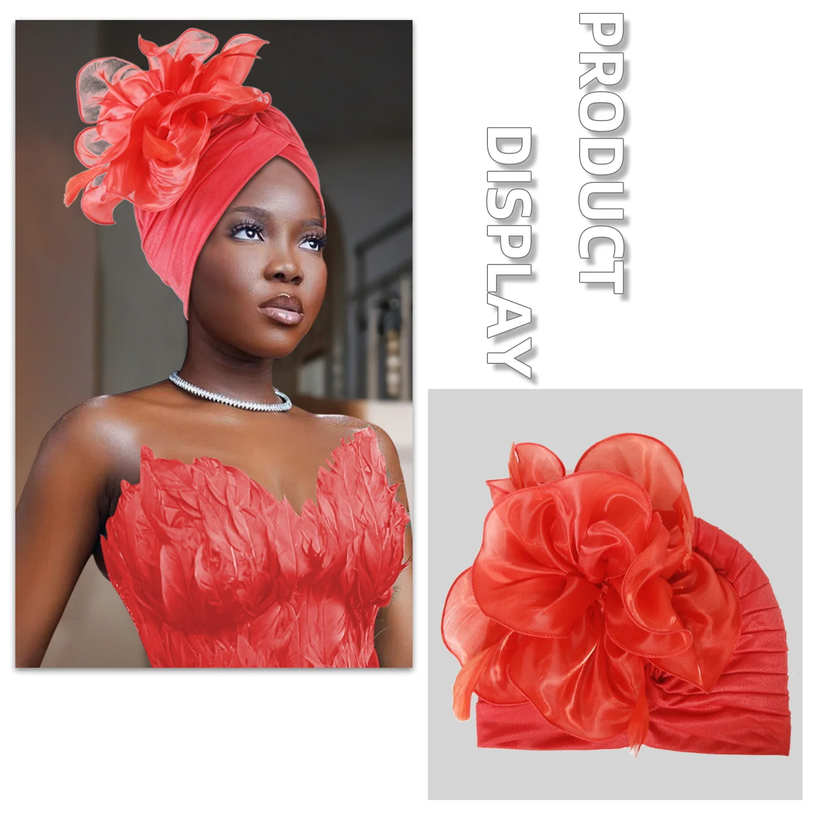 Women Big Flower Turban Hat Fashion Muslim Hijab Caps Head Wrap Ladies Bandana Chemo Cap Bonnet African Female Hat Headgear New