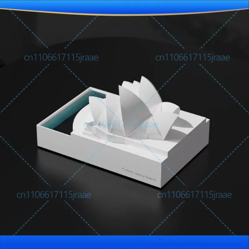 Classic famous Sydney Opera House cement building model, modern minimalist home desktop decoration concrete house model ornament