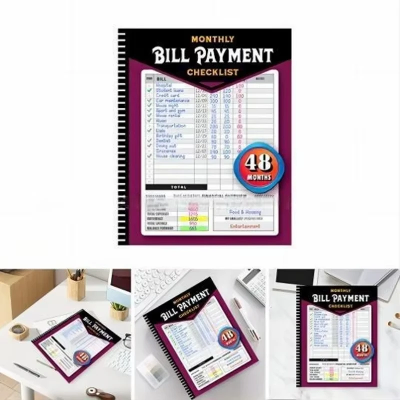 Bill Payment Management Book 48 Months Billing Record Management Form Monthly Money Saving Program Management Handbook