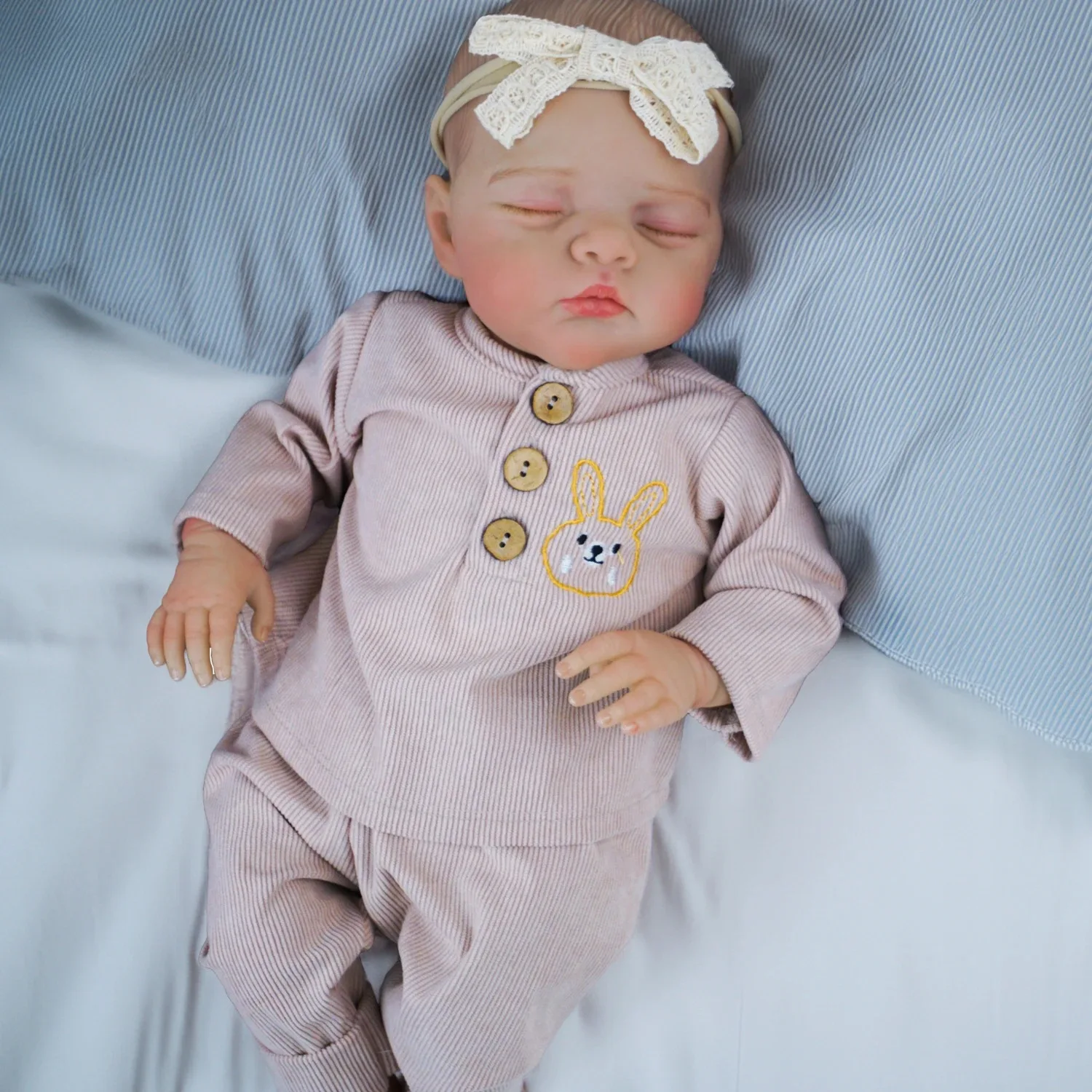 45CM Irys Soft Cotton Body Lifelike Reborn Sleeping Baby Dolls Multiple Layers Painting 3D Skin Visible Veins Hand Painted Hair