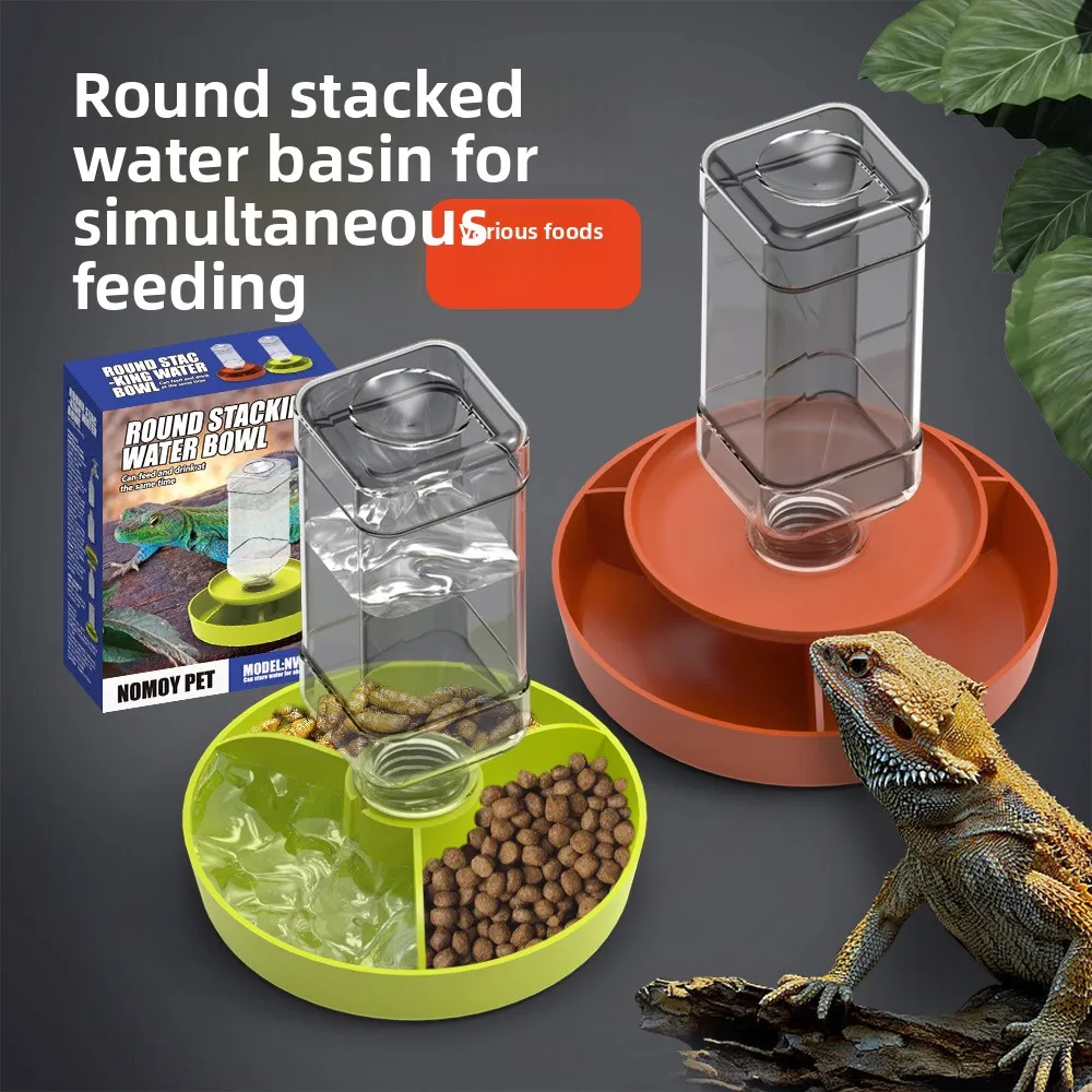

NOMOY Stackable Reptile Food & Water Dish - Stacking Feeder Bowl for Bearded Dragons, Geckos, Snakes&Lizards,Space Saving Design