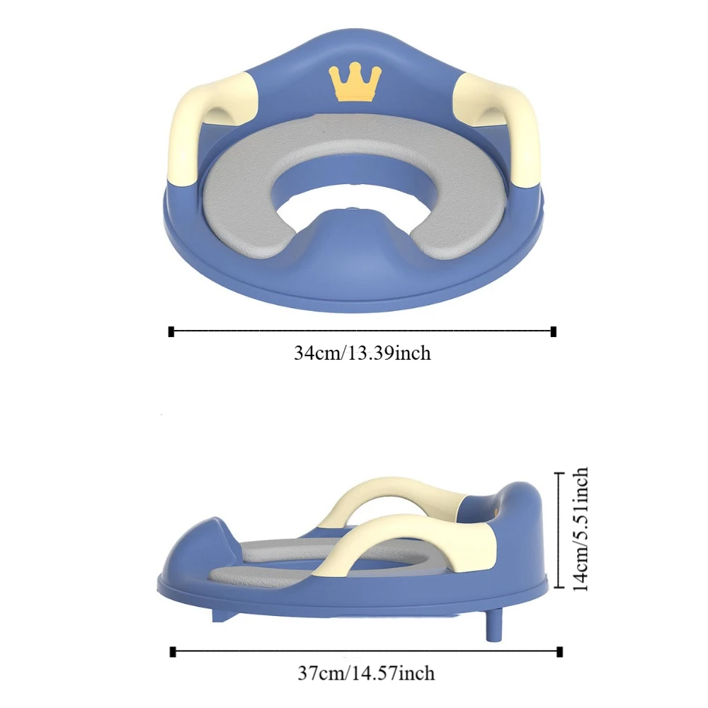 Asiento de inodoro para niños con diseño de corona, fácil de lavar, antideslizante, asiento de inodoro para bebé, entrenamiento auxiliar, junta de asiento de inodoro para el hogar