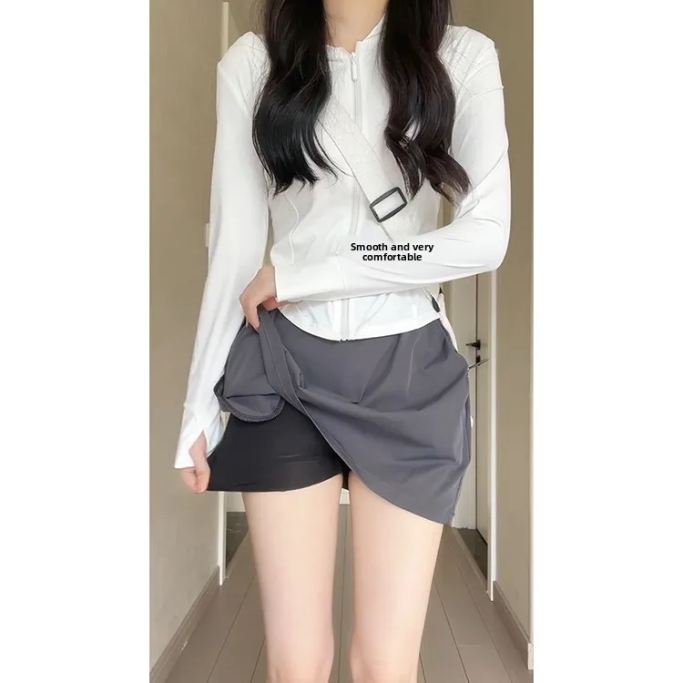 ay Faionable Casual Workwear Rock Hosen Damen Sommer 2025, neuer A-Linie, hohe Taille, schlankmachender Sport-F-Rock