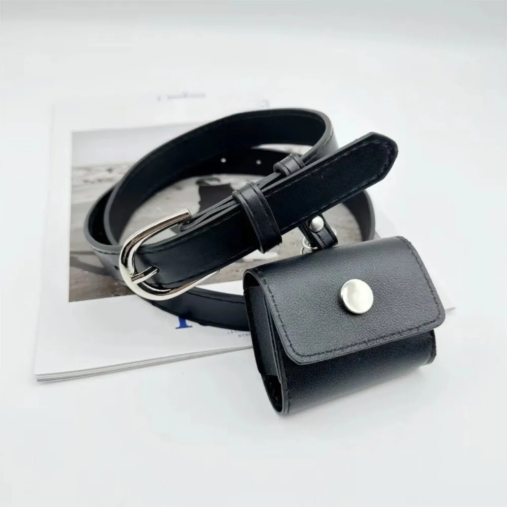 Allgleiches 2-in-1-Gürtel mit Tasche, PU-Leder, Metallschnalle, Hüfttasche, Klappe, Bund, Damen-Gürteltasche, Mädchen
