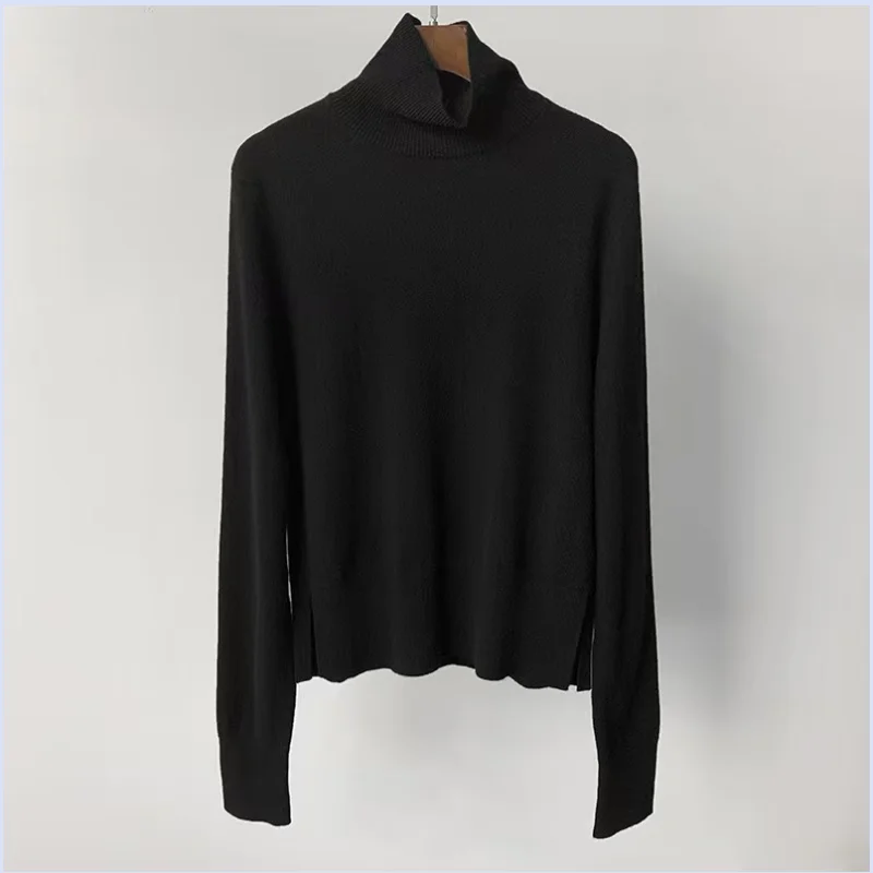 New autumn and winter wool cashmere high neck long sleeved soft and sticky knitted sweater