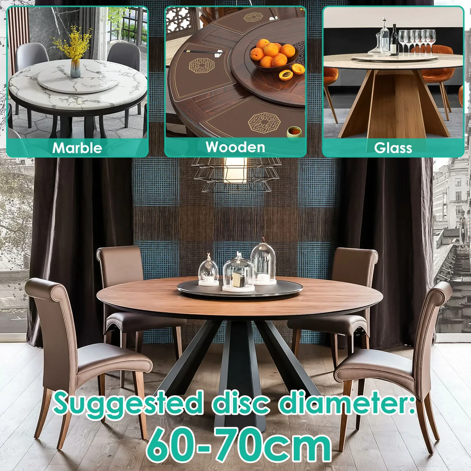 12/14/16 inch Turntable Bearing 360° Heavy Duty Metal Rotating Bearing for Round Dining Table Turntable Max Load Capacity 130Kg