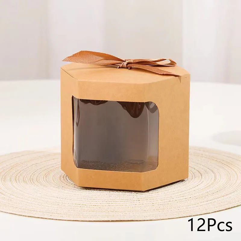 12PCS Multi Size Candy Cookies Boxes Candy Gift Box Kraft Paper Packaging Box Wedding Gift Bag Handmade Packaging Soap Chocolate