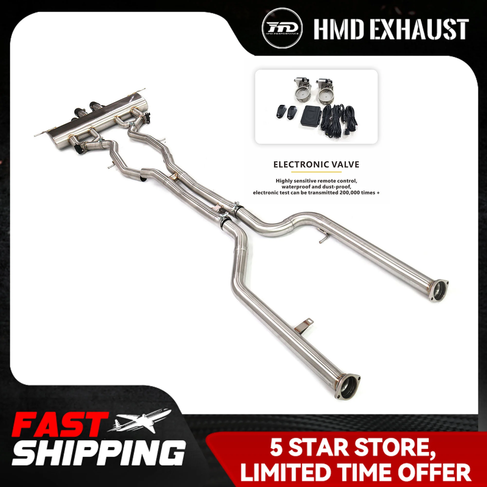 

HMD Stainless Steel Exhaust System Performance Catback For BMW M3 M4 G80 G82 Auto Accesorios Electronic Valve Muffler