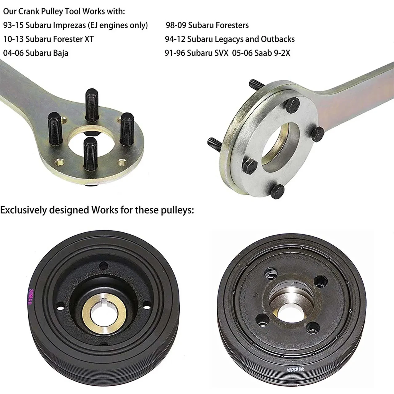 Subaru Leopard Forester Crankshaft Pulley Tool Kit Screw Wrench Bracket  Crank Puller Auto Repair Tools