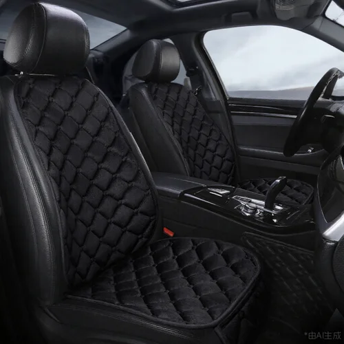 Imagen 2 del producto Nuevo cojín de asiento de coche de invierno, anticongelante ultra suave de felpa, interior de coche, anticalefacción, almohadilla cuadrada pequeña, respaldo pequeño de tres piezas