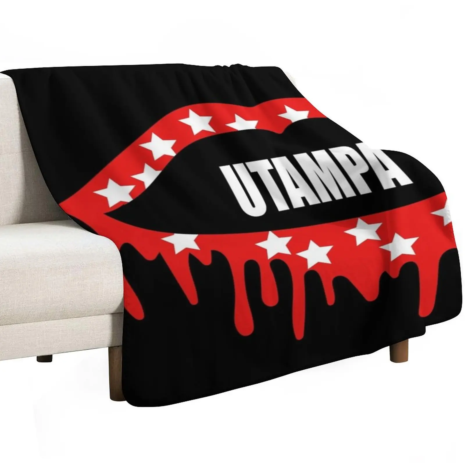 

utampa lips with stars Throw Blanket Luxury Vintage cosplay anime Blankets