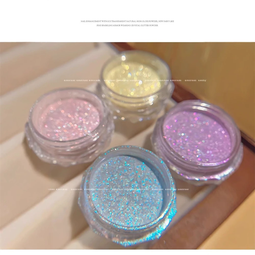 1Box 3g Water Blue Laser Aurora Chrome Powder Beautiful Holographic Glitter Rubbing Dust For Manicure Decor DIY Nail Art Pigment