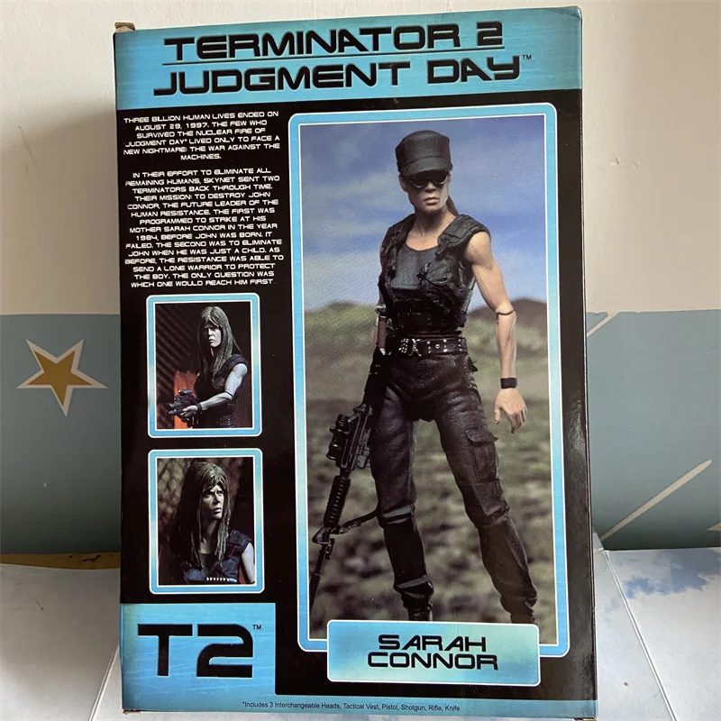 NECA Terminator 2 Judgment Day Sarah Connor Action Figure Judgment Day Sarah Connor T-800 PVC Collection Model Toys Gift 16CM