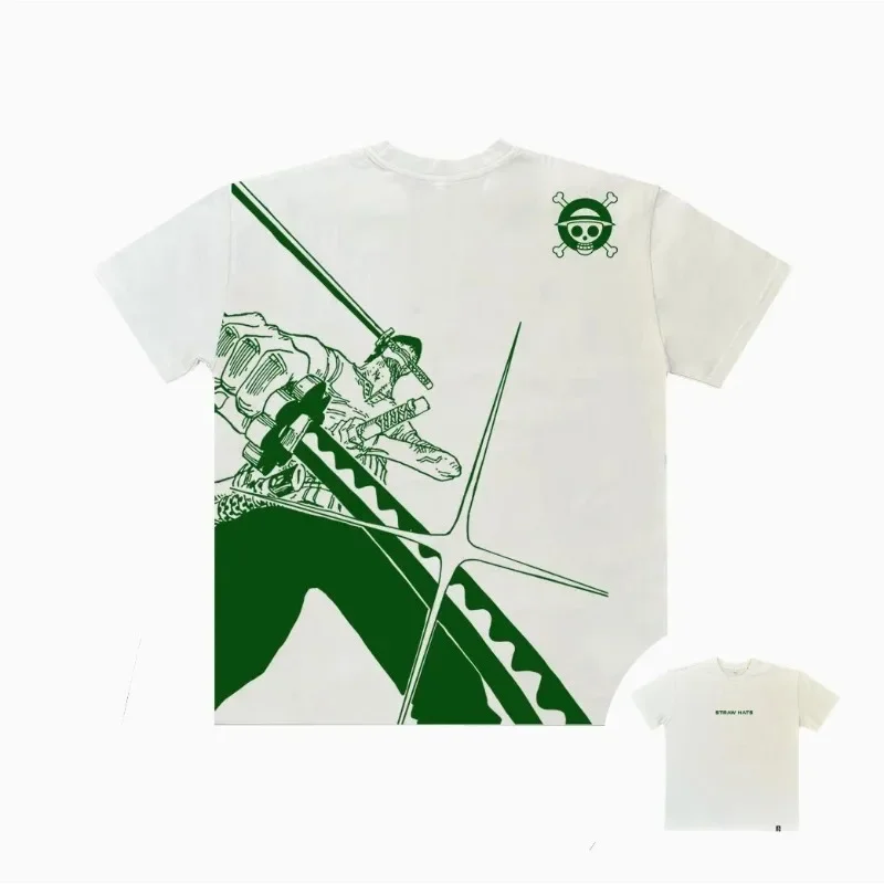 Цельная модная горячая распродажа, аутентичная футболка большого размера, топ унисекс в стиле аниме, официальная лицензионная хлопковая рубашка с портретным принтом Луффи