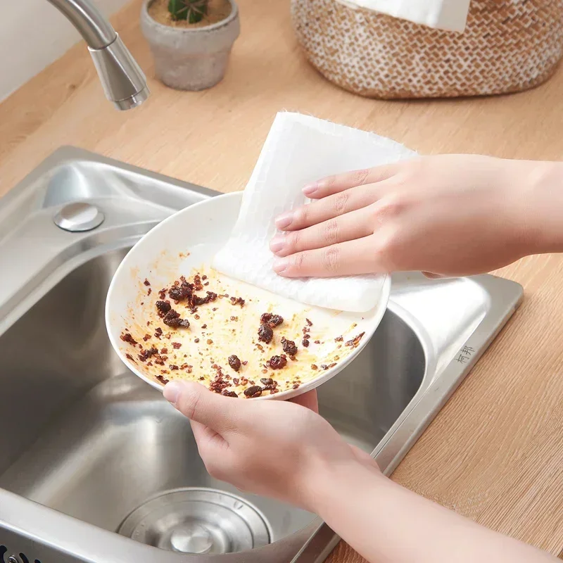 Non-Woven Disposable Cleaning Cloths Rags For Household Kitchen Dishwashing Scouring Pads Dishcloths Wipes Towels Cleaning Tools