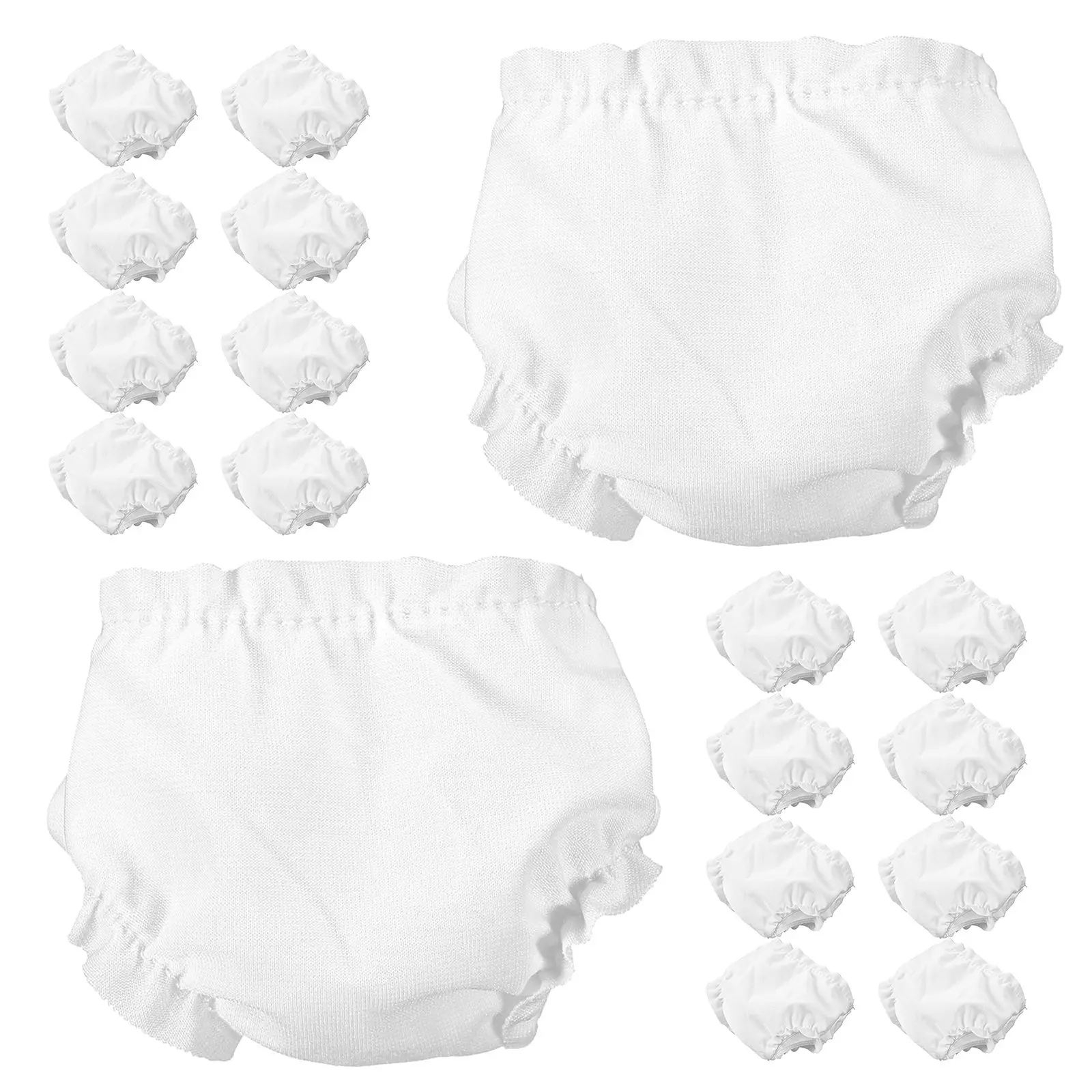 

20Pcs Baby Underwear for 10 Inch Baby Reusable Soft Cloth Diapers Pretend Play Accessories Small Clothes Play Underwear