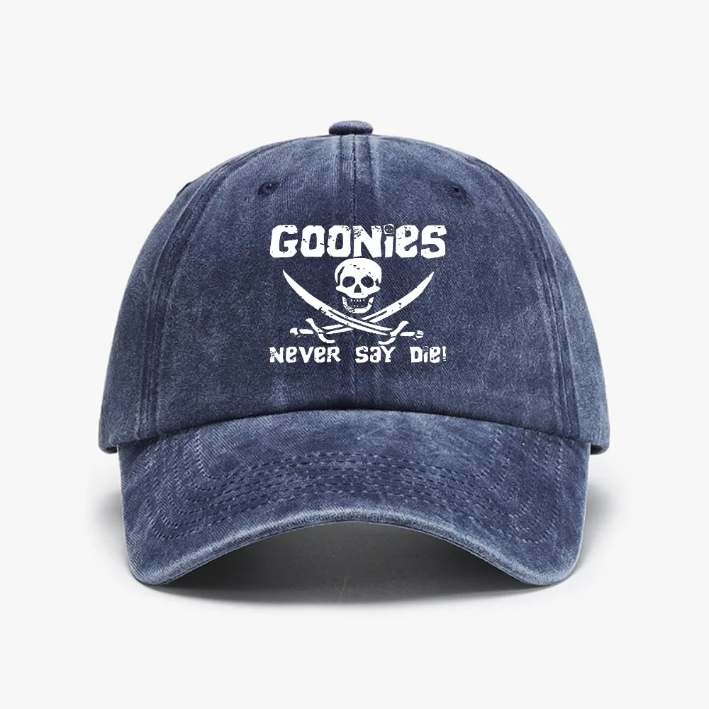 Copy of The Goonies Never Say Die Baseball Cap fashion Vintage Soft top denim hat Women Visor Protection The Goonies Movie Caps