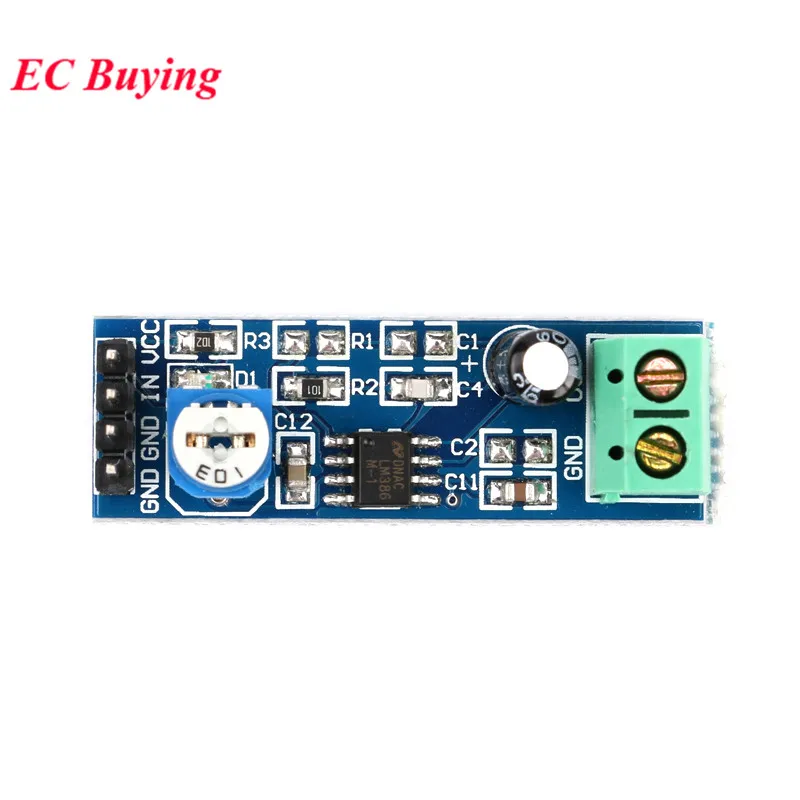 10Pcs/1pc LM386 Audio Power Amplifier Module 200 Times 200X 20x Gain Amplifier Board Mono 5V-12V Input Adjustable 10K Resistor