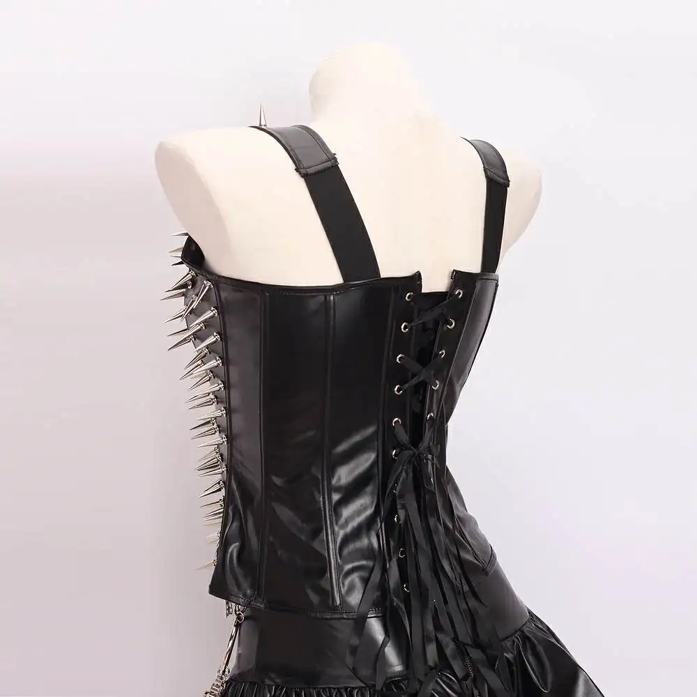 Spike cravejado rebite escorpião cruz moda revival punk rock harajuku y2k halter camisola topos adolescente grunge e-girls emo goth