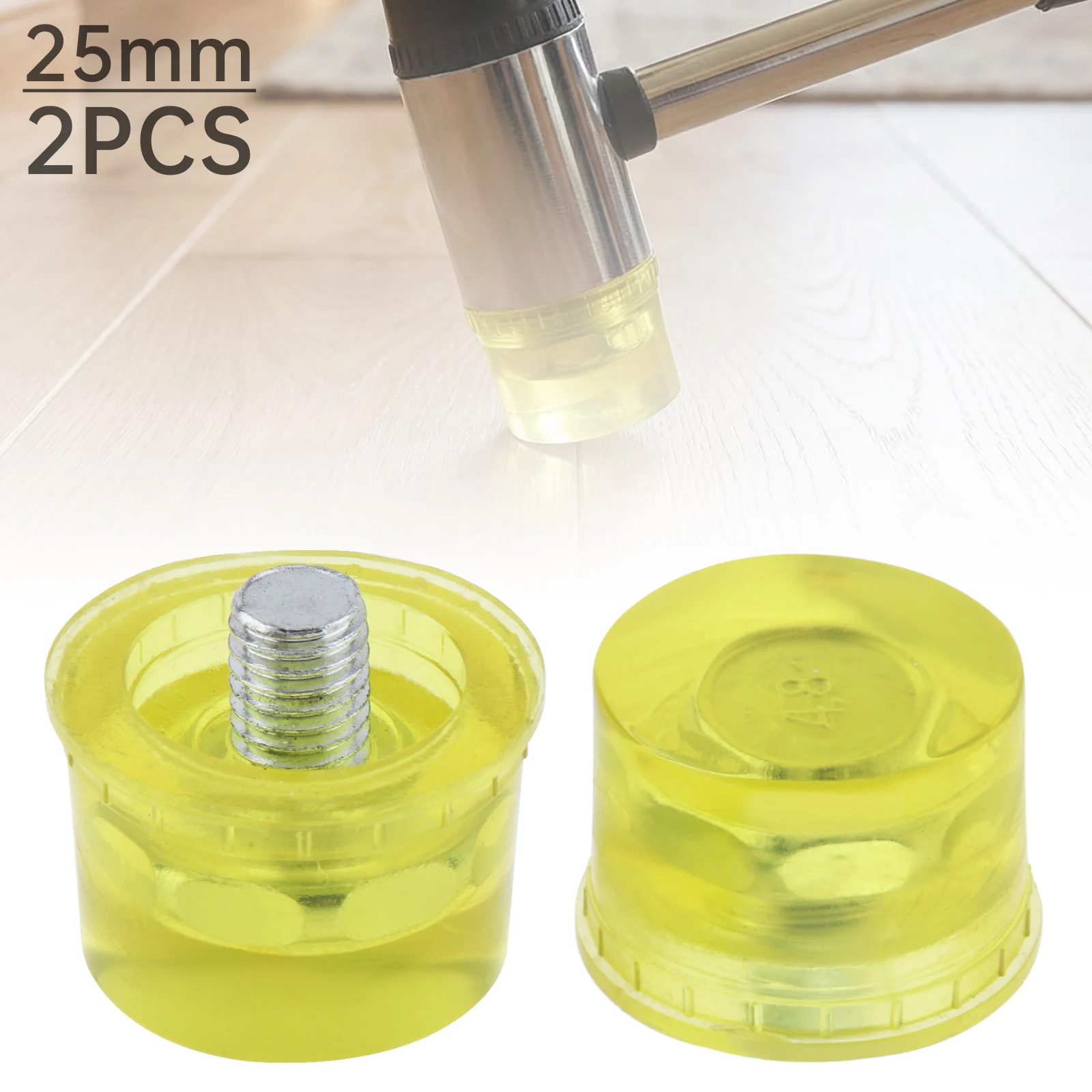 2 pcs 24 mm Rubber Hammer Replaceable Hammer Head Double Faced Work, Glazing Window Beads Hammer Nylon Head Mallet Tool