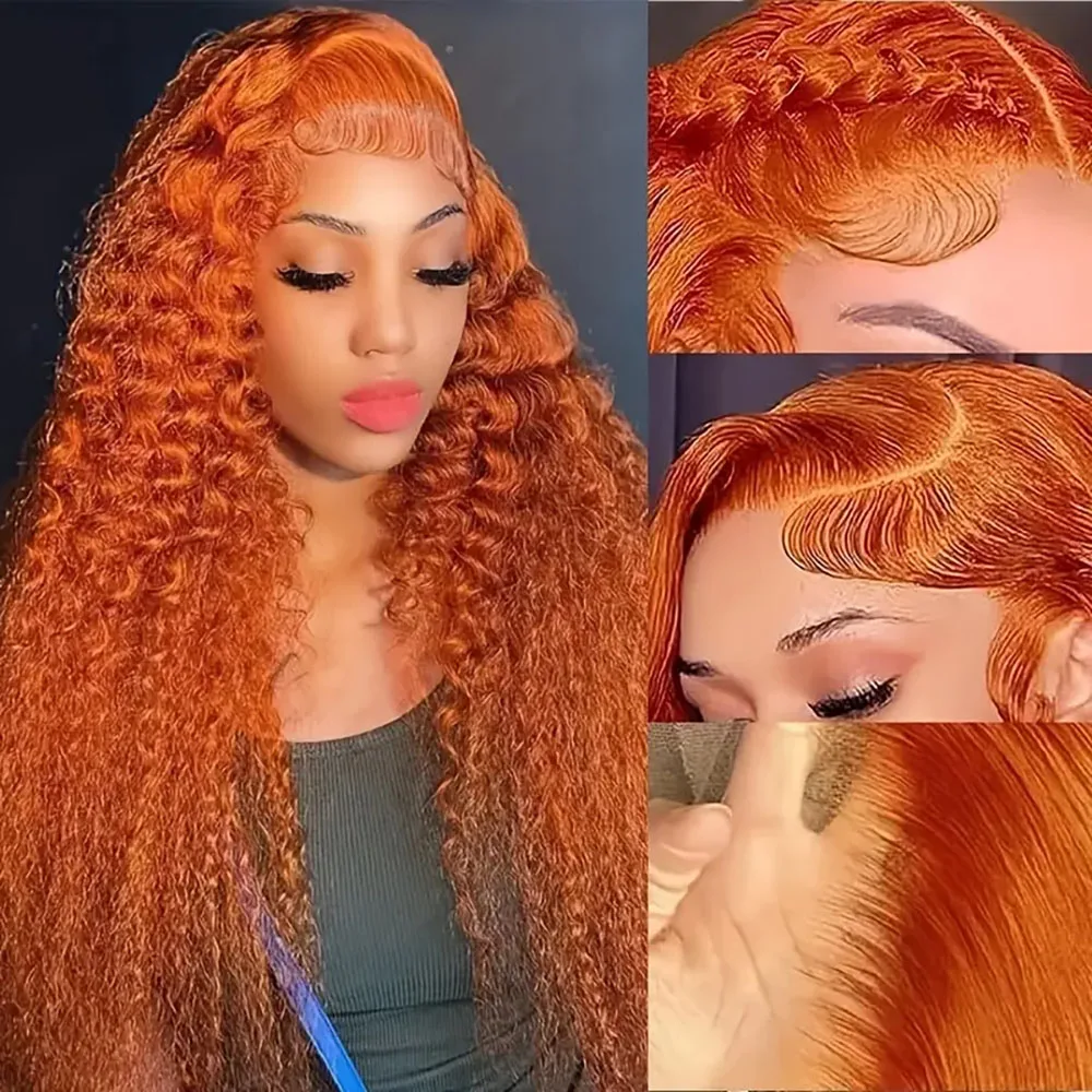 

Wigs For Women 13×4 13x6 Lace Wigs Human Hair 200 Density Human Hair Pre Plucked Deep Wave Ginger 350