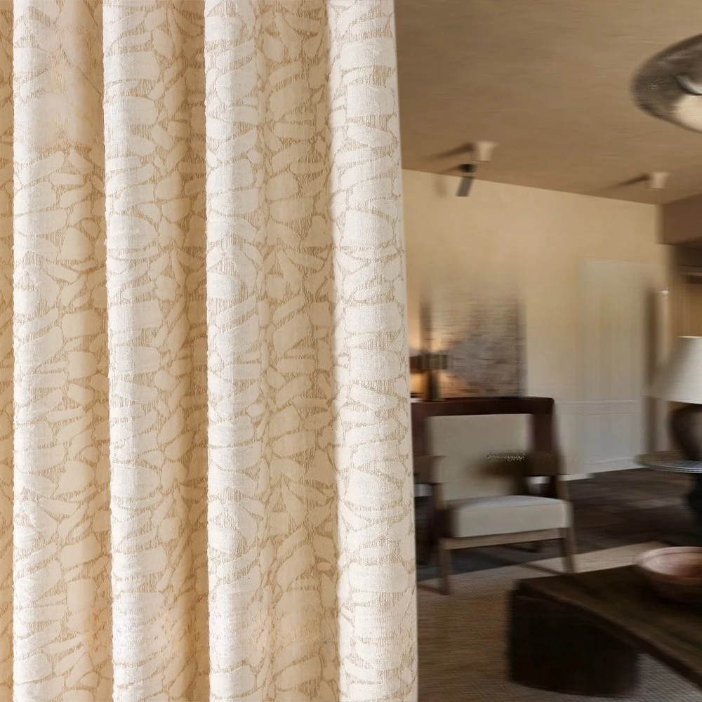 

Japanese Linen Geometric Jacquard Decorative Partition Light-impermeable Window Screen Living Room Bedroom Balcony