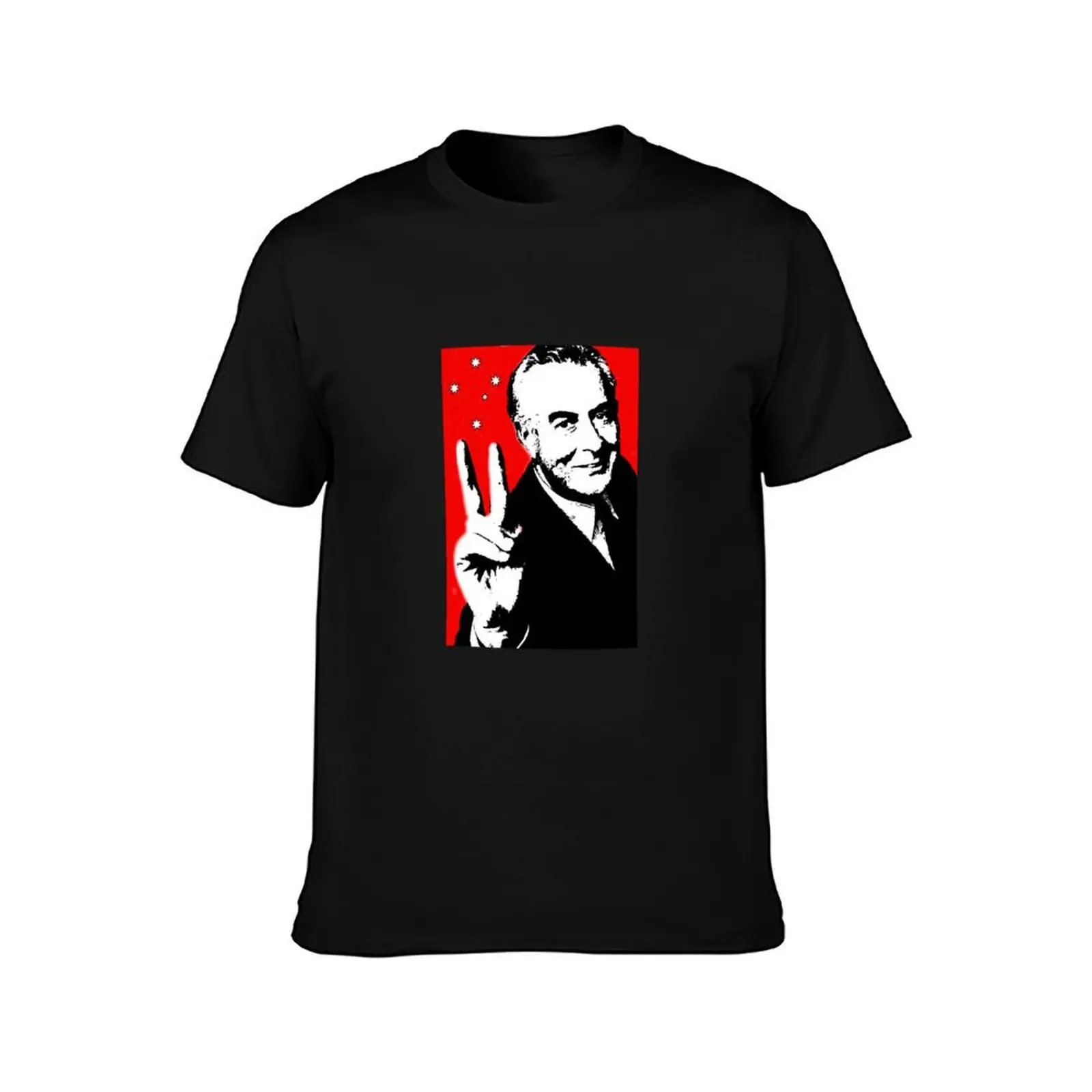 Gough instead of che, white on red T-Shirt, Summer Casual Cotton Tee, Oversized Streetwear Tops, Vintage Graphic Print
