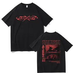 Ateez Band doppelseitigen Druck T-Shirt männlich lässig übergroße T-Shirt Männer Frauen koreanische Mode Trend T-Shirts Streetwear Fans Geschenk