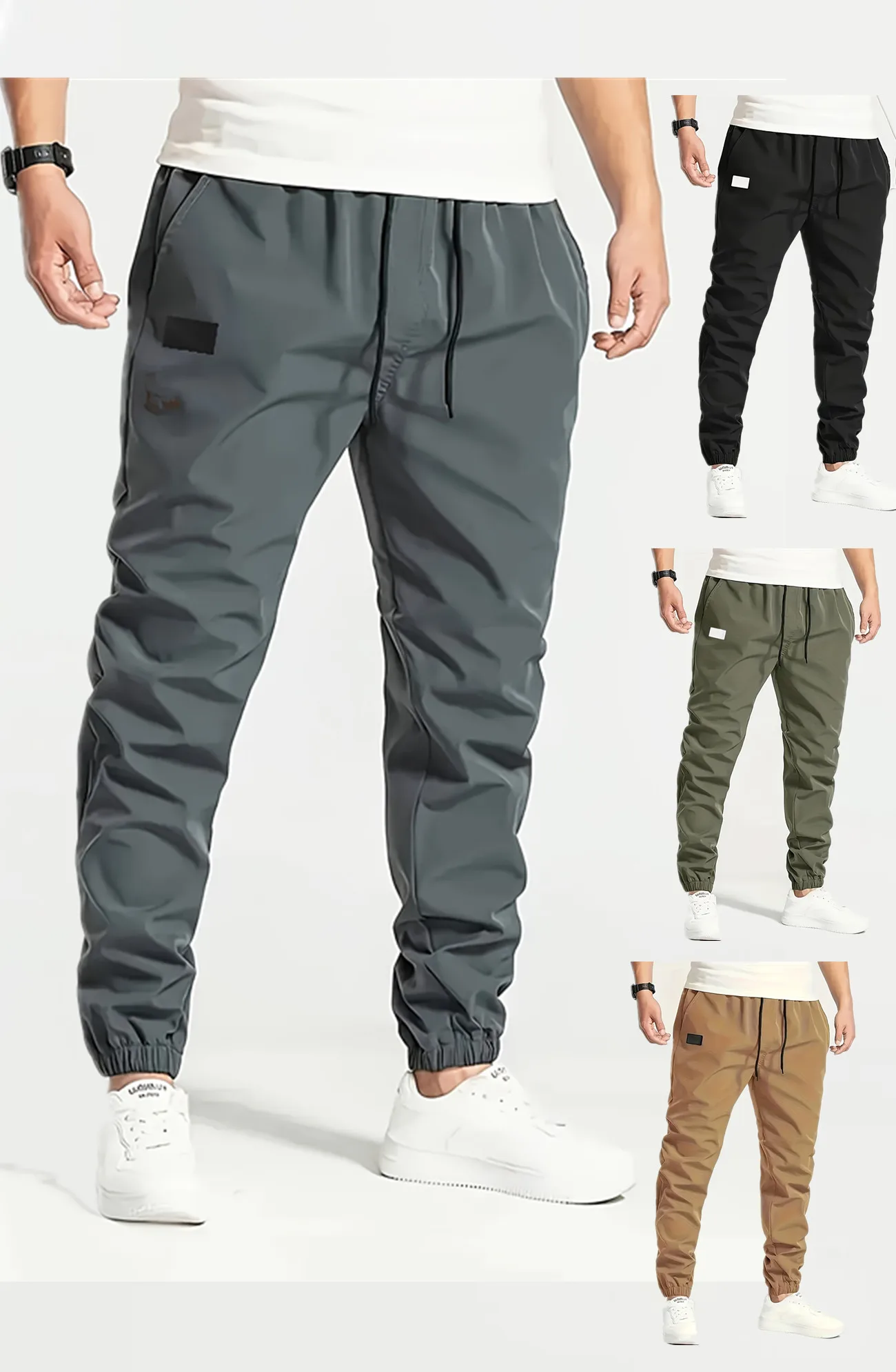

2026 Amazon Summer New Men's Work Pants European and American Independent Station Drawstring Multi Pocket Casual Pants