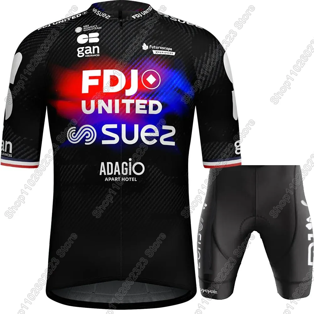 Fdj Suez Team Cycling Jersey 2025 Set Unisex France Bicycle Clothing Road Bike Shirts Suit Bicycle Bib Shorts MTB Ropa Maillot - Image 3