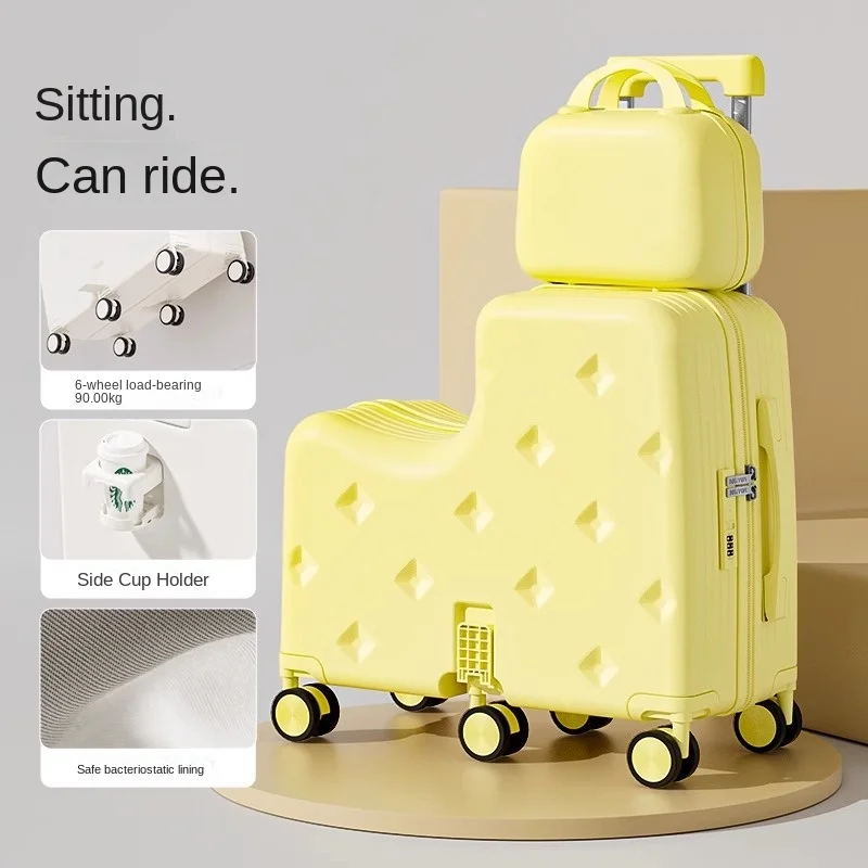 Милый набор чемоданов для детского багажа, прочный чемодан на колесиках для ПК, дорожный чемодан для багажа 18/20 дюймов с шестью колесами
