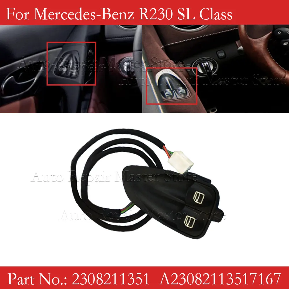 2308211351 A23082113517167 Car Left Door Power Window Switch For Mercedes-Benz R230 SL Class Accessories Driver Side Switch