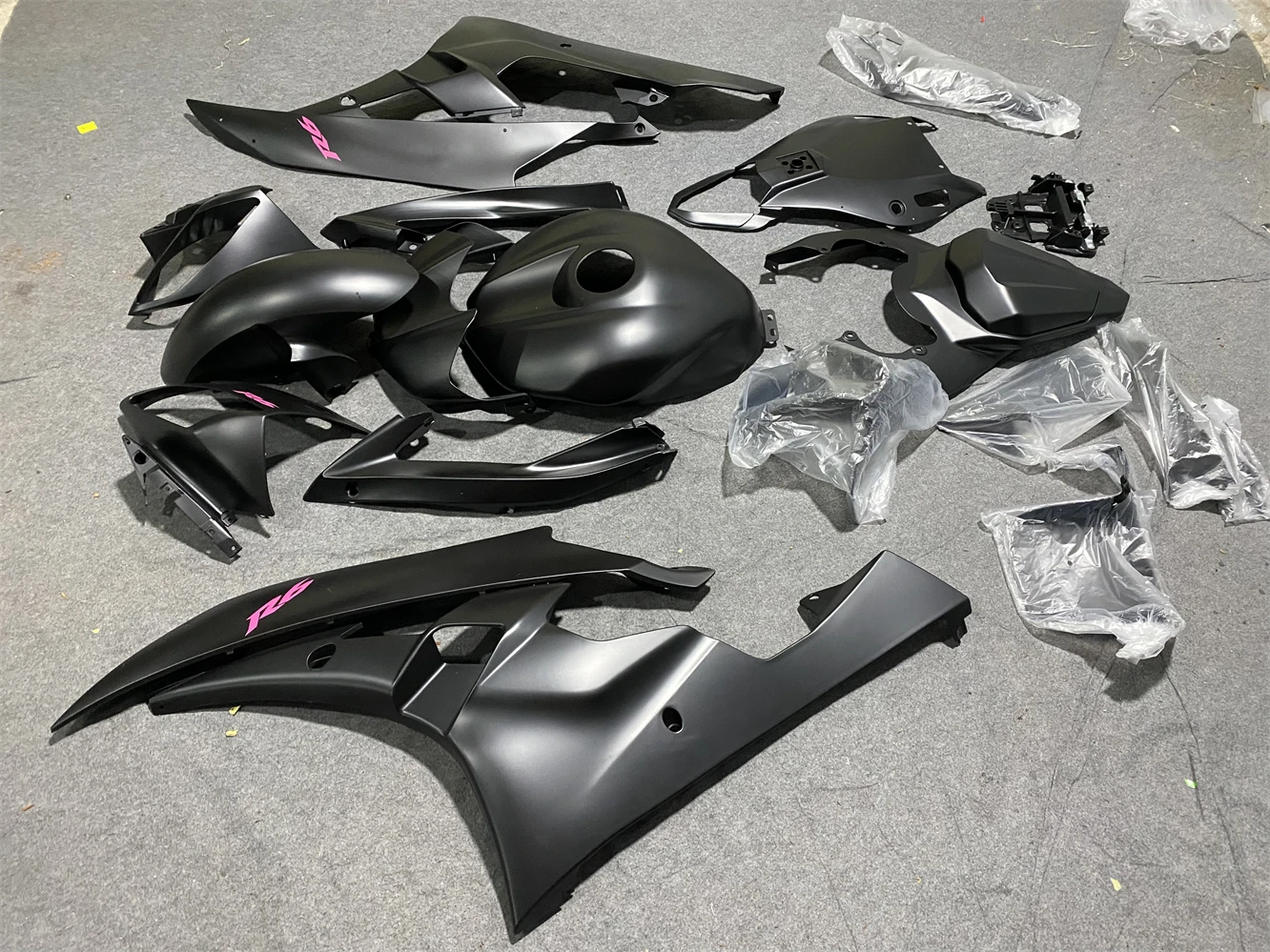 Motorcycle fairing fits YZF-R6 2006 2007 YZF600 06 07 body fairing Black motorcycle housing