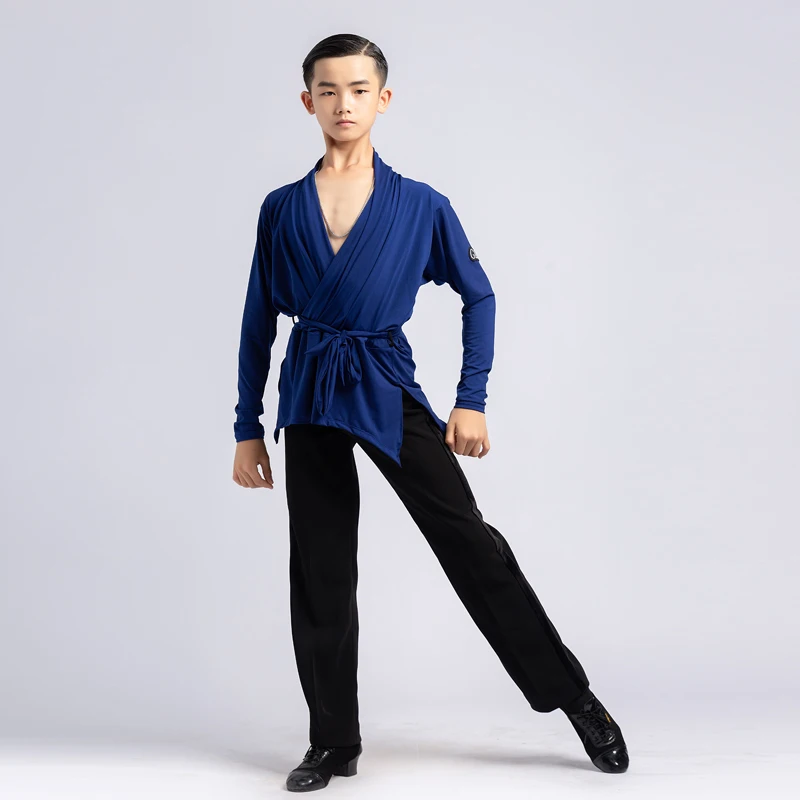 Tops de dança de salão para meninos, Traje de Performance, Latin Practice Wear, Roupa Dançante Tango, Rumba Dancewear