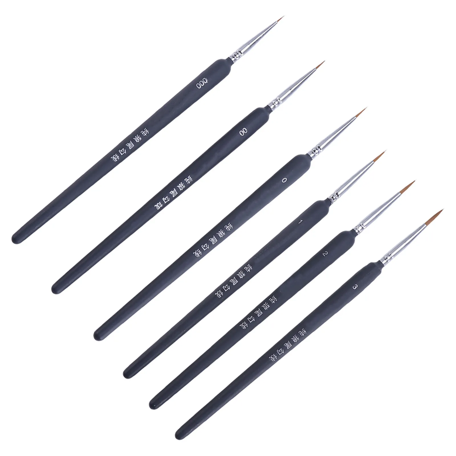 6Pcs Professional Line Drawing Pen Paintbrush Set for Acrylic Watercolor Gouache Oil Painting Portable Lightweight Art Supplies